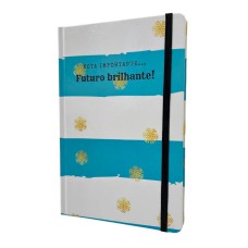 Caderno de Anotações tipo Moleskine Caderneta sem Pauta Capa Dura com Elástico - Futuro brilhante
