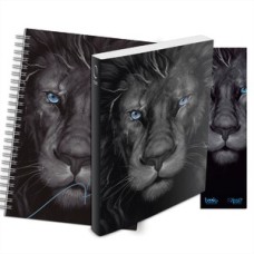 Kit leão grafite - planner + bíblia brochura naa + marca página