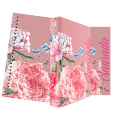 Kit rosa florida - planner + bíblia capa dura nvt + marca página