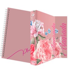 Kit rosa florida - Planner capa lisa + Bíblia capa dura NVT + marca página