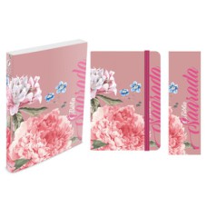 Kit rosa florida - moleskine + bíblia brochura nvt + marca página