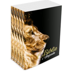 Kit com 5 bíblias do leão ouro - brochura - nvi