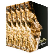 Kit com 5 bíblias do leão ouro - capa dura - nvi