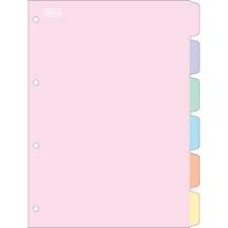 DIVISORIA PARA FICHARIO  PASTEL COM 6 UNIDADES - TILIBRA