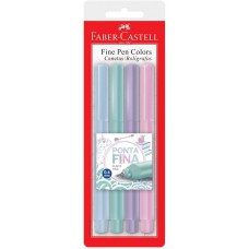 Caneta Hidrográfica Fine Pen 0.4 Pastel Estojo 4 Cores