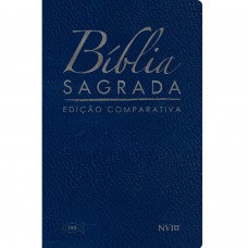 Bíblia comparativa extra gigante RC - NVI - Luxo azul