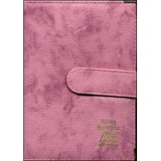 Bíblia luxo com fecho - média - rosa