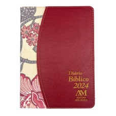Diário Bíblico 2024 - Luxo Bordô Floral