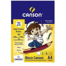 BLOCO DESENHO BRANCO CANSON A4 20FLS 140GR