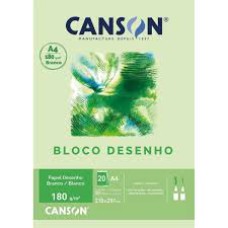 BLOCO CANSON A4 BRANCO 180G 20 FOLHAS