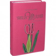 A Bíblia da Mulher - Couro sintético e bordas floridas Tamanho Médio