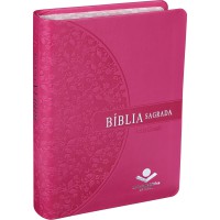 Bíblia Sagrada Letra Grande - Couro sintético Pink