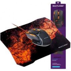 Mouse Gamer 3200DPI Combo Mouse Pad QuickFire Multilaser - MO256