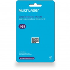 Cartão de Memória Classe 4 4GB Preto Multilaser - MC144