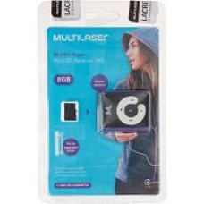Kit Mp3 Player 80 mAh + Cartão de Memória Micro SD até 20MB/s 8GB + Cabo Micro USB Preto Multilaser - MC300