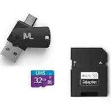 Kit 4 em 1 Cartão De Memória Ultra High Speed-I + Adaptador USB Dual Drive + Adaptador SD 32GB até 80 Mb/S De Velocidade Multilaser - MC151