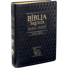 Bíblia Sagrada Letra Maior com Harpa Cristã e Fonte de Bênçãos - Capa Preta