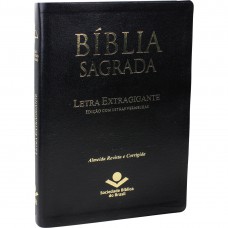 Bíblia Sagrada Letra Extragigante com índice digital - Couro bonded Preto