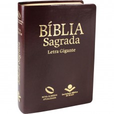 Bíblia Sagrada Letra Gigante com índice - Capa Marrom nobre