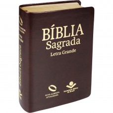 Bíblia Sagrada Letra Grande com índice - Capa Marrom nobre
