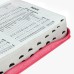 Bíblia Sagrada Letra Grande com Harpa Cristã e índice - Capa couro sintético Rosa com zíper