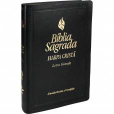 Bíblia Sagrada Letra Grande com Harpa Cristã - Capa couro sintético preto