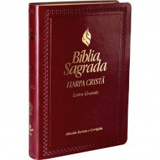Bíblia Sagrada Letra Grande com Harpa Cristã - Capa couro sintético vinho
