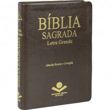 Bíblia Sagrada Letra Grande com índice digital - Couro sintético Marrom