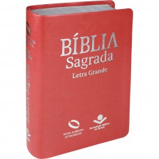 Bíblia Sagrada Letra Grande - Capa couro sintético pêssego