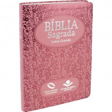 Bíblia Sagrada Letra Grande com índice - Capa Rosa