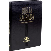 Bíblia Sagrada Almeida Revista e Corrigida - Capa couro sintético preta