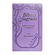 Bíblia letra hipergigante PU Luxo com índice com harpa - 03 lilás