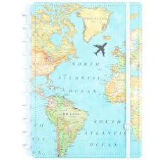 CADERNO INTELIGENTE MEDIO MAPA MUNDI GOCASE 80 FOLHAS