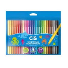 ESTOJO CANETINHAS HIDROGRAFICAS 24 CORES - CIS