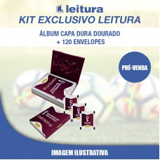 Copa do Mundo 2022 - Kit Exclusivo Leitura Álbum Capa Dura Dourado com 120 Envelopes