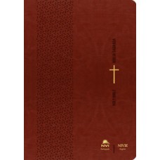 Bíblia NVI português/inglês - Capa luxo - Marrom