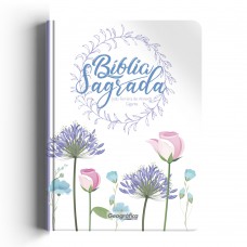 Bíblia RC gigante - Capa semi luxo floral branca