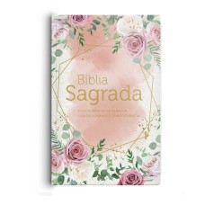 Bíblia RC grande - Dicionário e concordância rosas blush