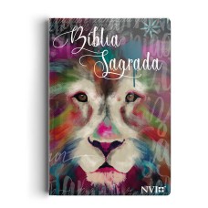 Bíblia NVI Slim semi luxo - Leão Artístico