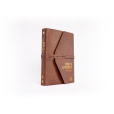 Bíblia NVI, Couro Soft, Marrom Artesanal, Espaço para Anotações, Leitura Perfeita