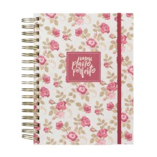 Meu plano perfeito, planner sem data com capa de tecido, capa Vintage | Planner 2026