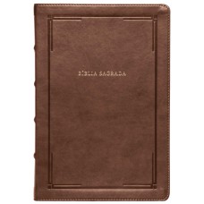 Bíblia Slim NVI, Letra Grande, Couro-soft marrom, Luxo, Barroca