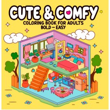 Cute & Comfy Coloring Book for Adults - Bold Easy - Livro de Colorir Adulto