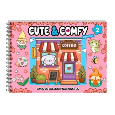 Cute & Comfy Super Extra - Livro de Colorir Adulto - Capa Dura Holográfica
