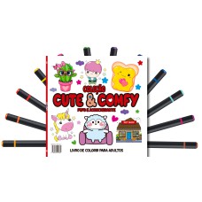 Cute & Comfy Coloring Book for Adults - Fofo e Aconchegante - Livro de Colorir Adulto
