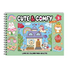 Cute & Comfy Super Extra - Livro de Colorir Adulto - Capa Dura Holográfica