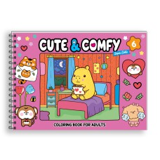 Cute & Comfy Super Extra - Livro de Colorir Adulto - Capa Dura Holográfica