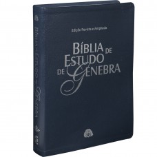 Bíblia de Estudo de Genebra - Couro bonded Azul