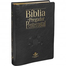 Bíblia do Pregador Pentecostal com índice digital - Capa couro sintético Preta nobre