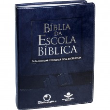 Bíblia da Escola Bíblica com índice - Capa Azul nobre